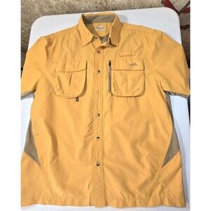 Natural Gear Men’s L Short Sleeve Fishing Shirt Button Up Cargo Pockets Vented